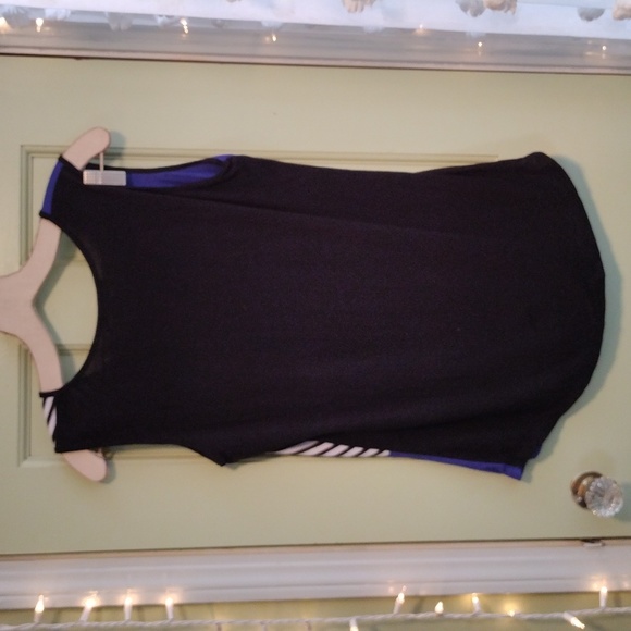 Women's Belah & Codey S muscle sleeve pattern block black black white tank top - Picture 5 of 5